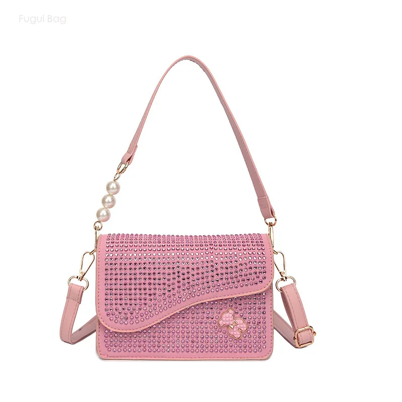 

Women's Crossbody Shoulder Bag Underarm Handbag New Fashion and Casual Versatile Diamond Sparkling Crossbody Chain Unique