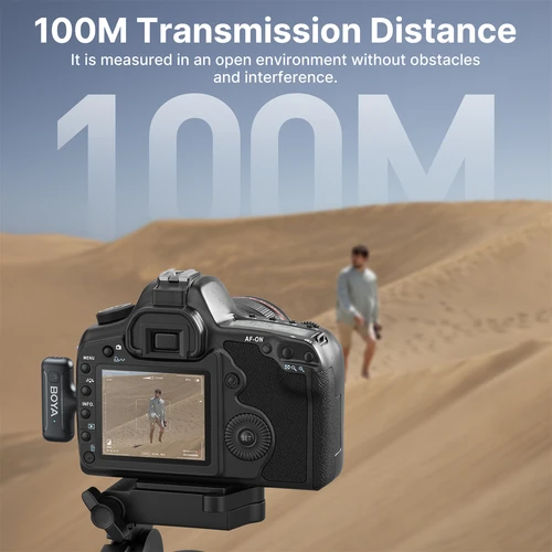 Imagen 2 del producto BOYA-micrófono inalámbrico de solapa Lavalier BY-WM3T2-M2, dispositivo con reducción de ruido, TRS, 3,5mm, para cámaras Canon, Nikon, Sony, grabación Vlogging