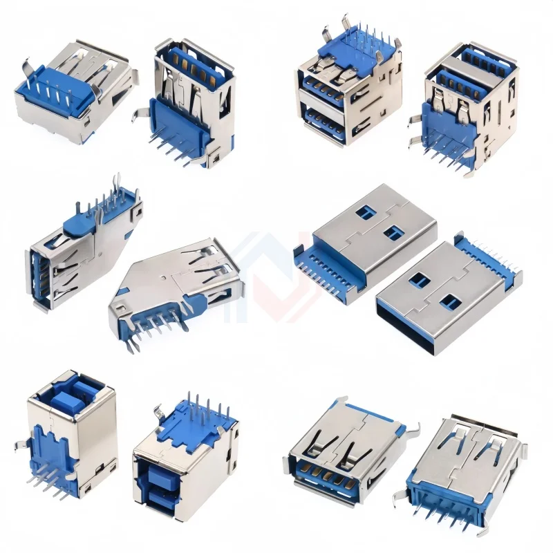 5Pcs USB 3.0 Connector Male / Female Socket High Speed Data Transmission USB3.0 Jack For Laptop U Disk Printer