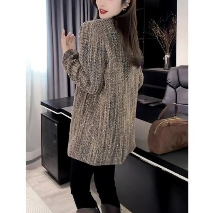 معطف شتوي جديد لعام 2024 من القطن من Jaet للسيدات قابل للتنقل طويل Sve بكتف واحد متوسط الطول معطف ملون