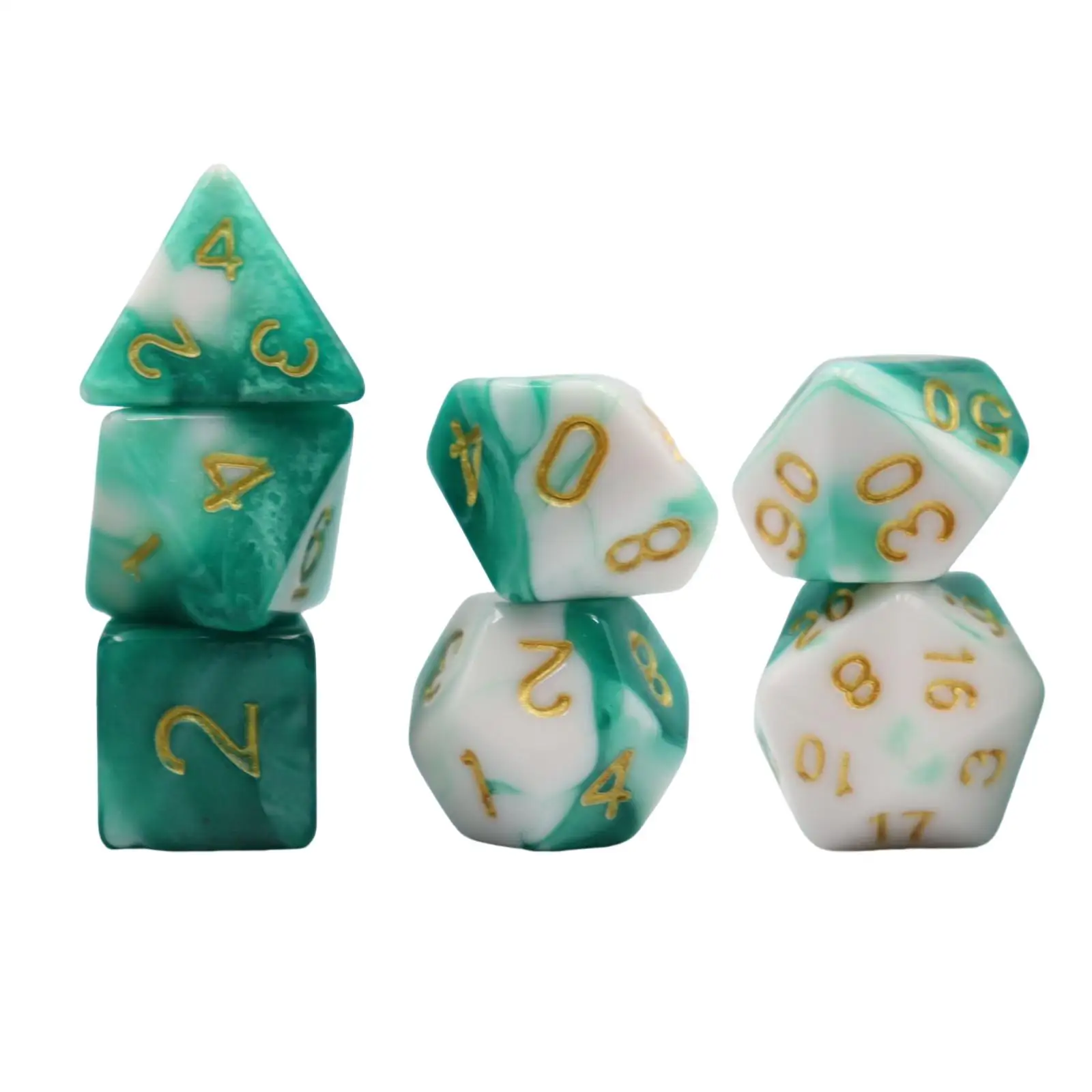 

7x Acrylic Polyhedral Dices Table Games Multi Sided Dices RPG Dice Set Dices Set