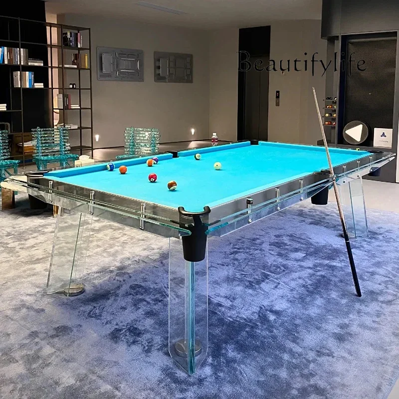 H Light Luxury Standard Home Version Transparent Tempered Glass Pool Table Club Eight-foot Pool Table