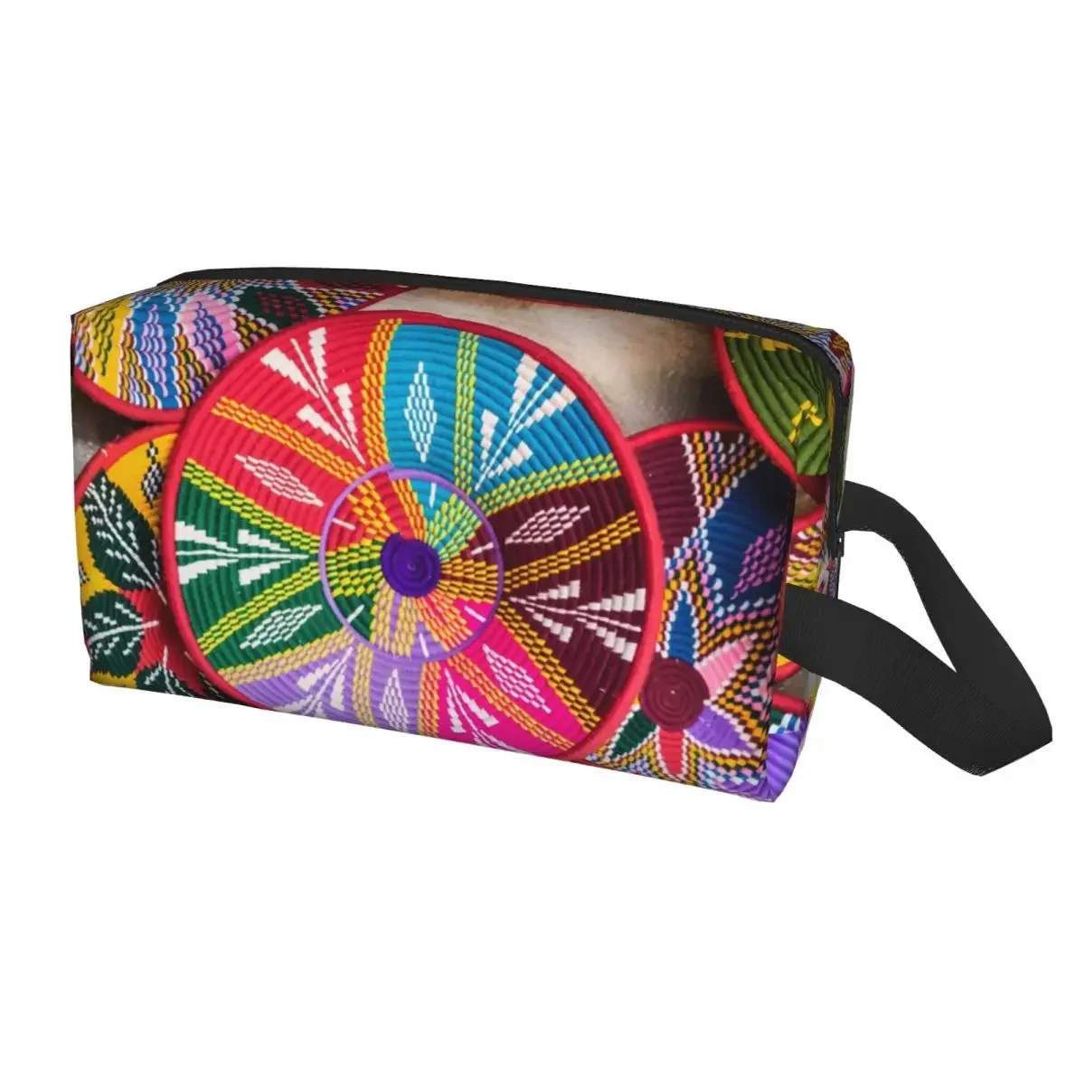 Custom Ethiopian Plates Pattern Toiletry Bag Women Sefed Cosmetic Makeup Organizer Lady Beauty Storage Dopp Kit Box image 4