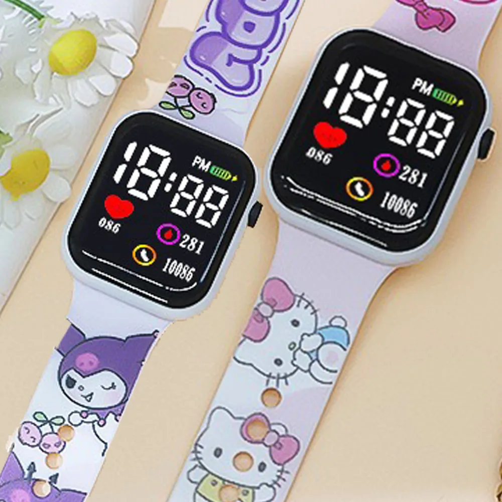 New Hello Kitty Children Watches Girls Children's Electronic Sport Watch Fashion Digital Watch Women Student Christmas gift