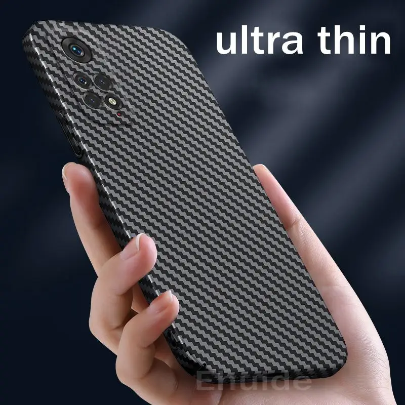 

Carbon Fiber Texture Case For Xiaomi Redmi Note 11 Pro 11s 10 10s 9 Mi 11T 10T 12 Lite Slim Shockproof Hard Plastic Matte Cover