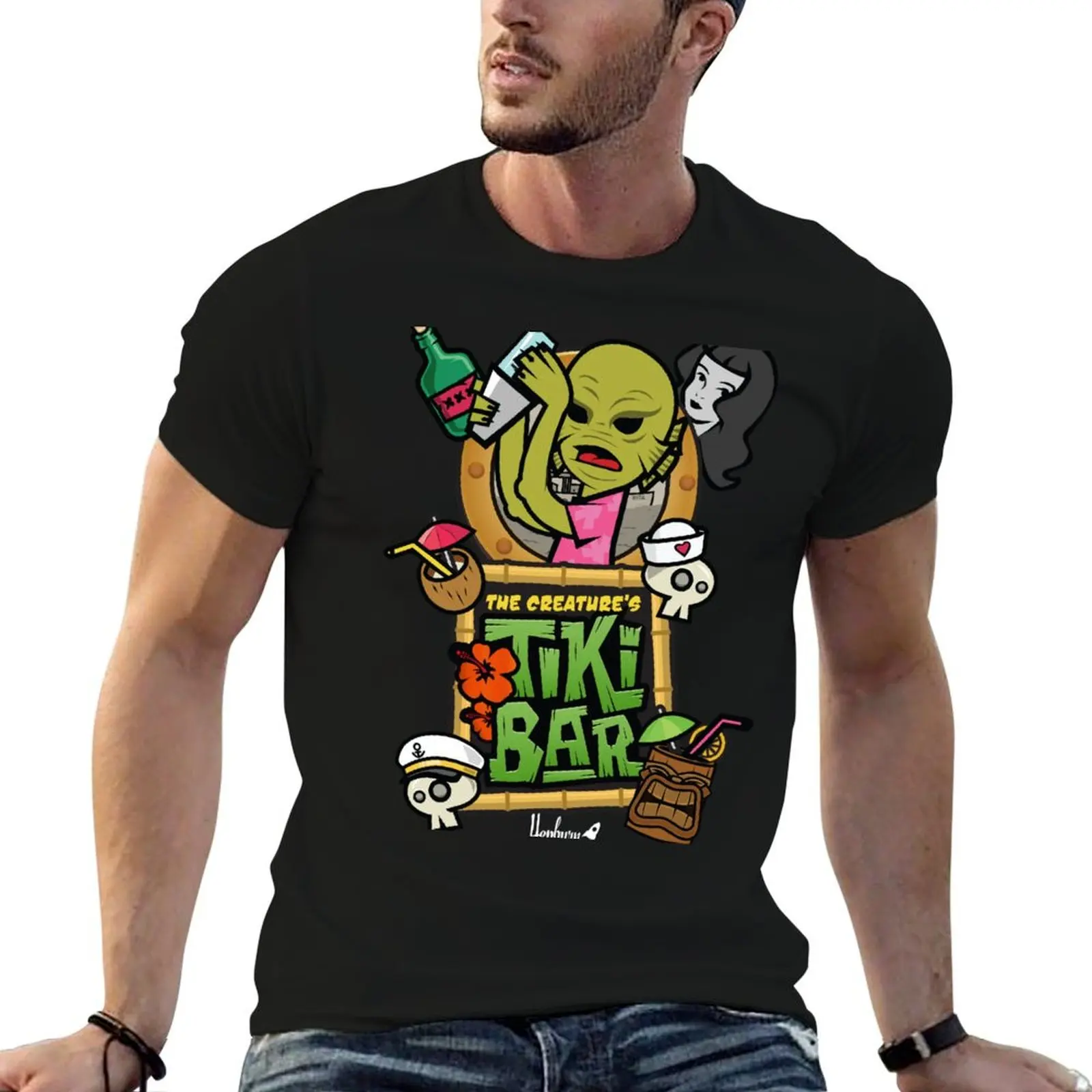 

The Creature's Tiki Bar T-Shirt plain graphic t shirts anime mens t shirts casual stylish
