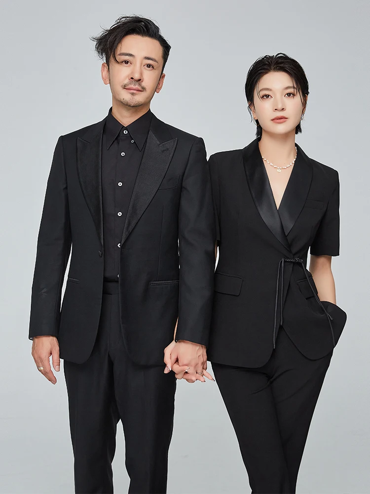 

Qiang Feifei Summer Thin Formal Contrast Color ort Sve Western Suit Jaet with Sa Profional Workwear Set for Women