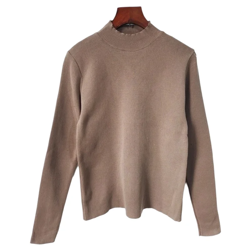 

WM Autumn Winter Net Version Simple Knitted Sweater Versatile mat Design Ladies Faion Pure Material Knitwear