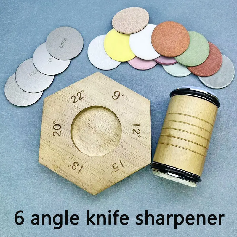 Magnetic Rolling Knife Sharpener Diamond Sharpening Stone Wood Kitchen Grinding System 6  Angle Roller Accessory