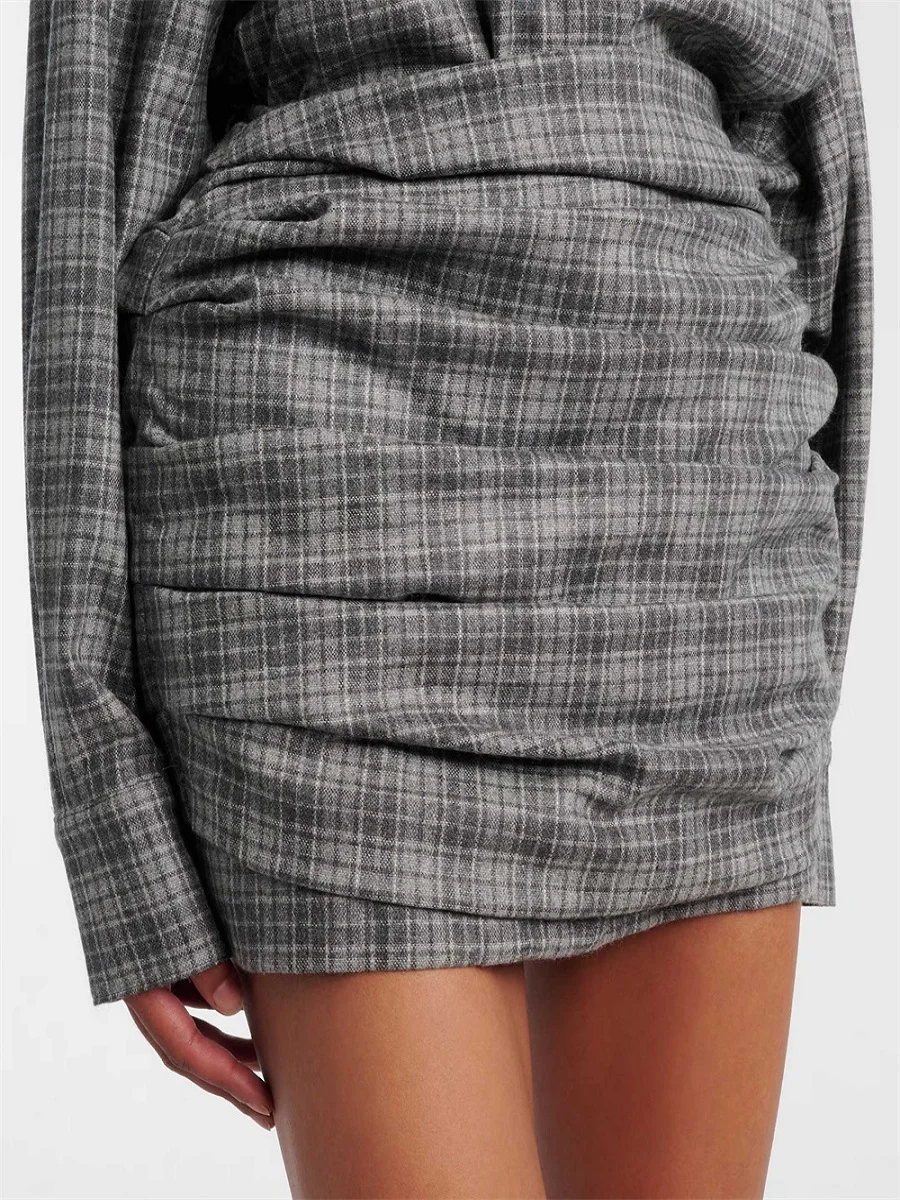 

2026 Summer Women's Pleated Mini Skirt, Plaid, Fitted, High-Waisted, Women's Midi Skirt, Y2K New Fashion, Party Mini Skirt bra