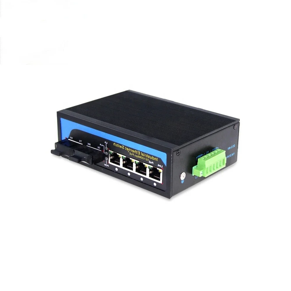 10/100 ethernet poe industrial switch 4 Rj45 Ports 2 fiber ports Fiber Optic Media Converter