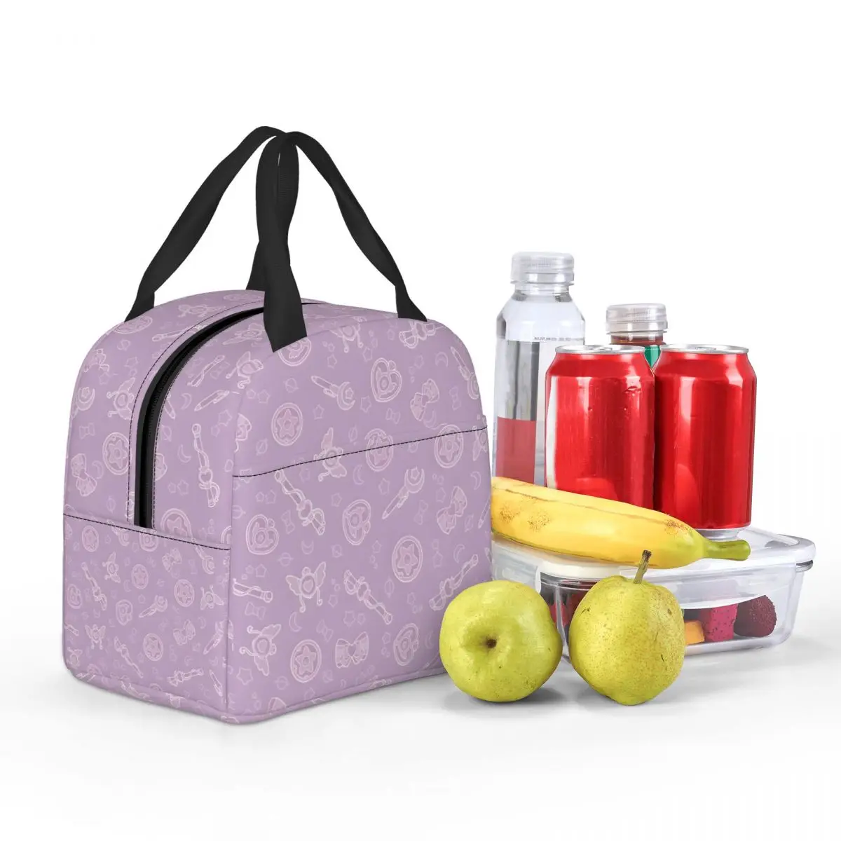 Picnic Purple Magical Power Pattern chiusura con cerniera Cooler S-Sailor Moon Lunch Bag per borse per alimenti da donna