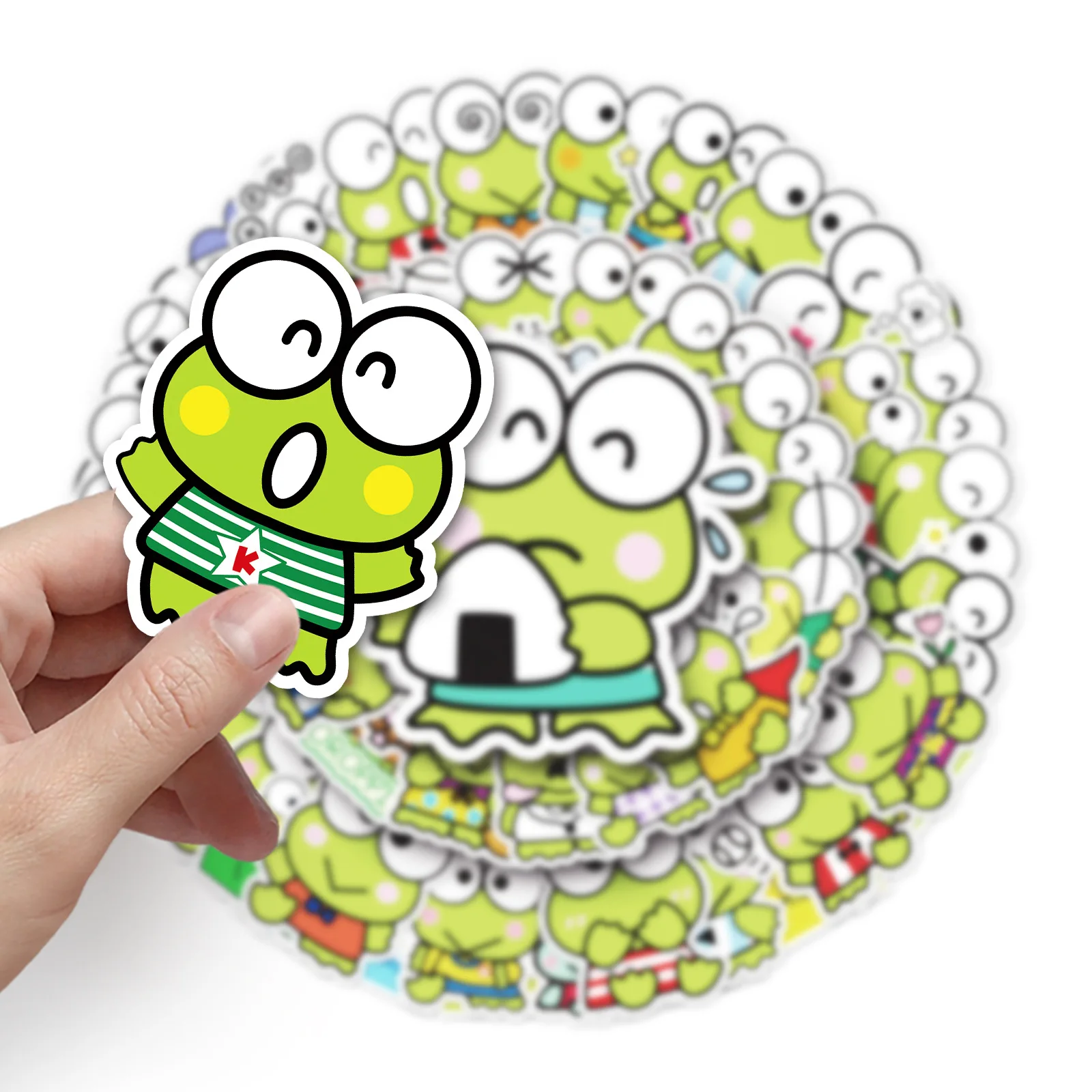 50 قطعة سانريو لطيف Keroppi ملصقات الكرتون الضفدع مضحك خربش صائق اللعب للثلاجة سجل القصاصات الأمتعة ملصقات مقاومة للماء