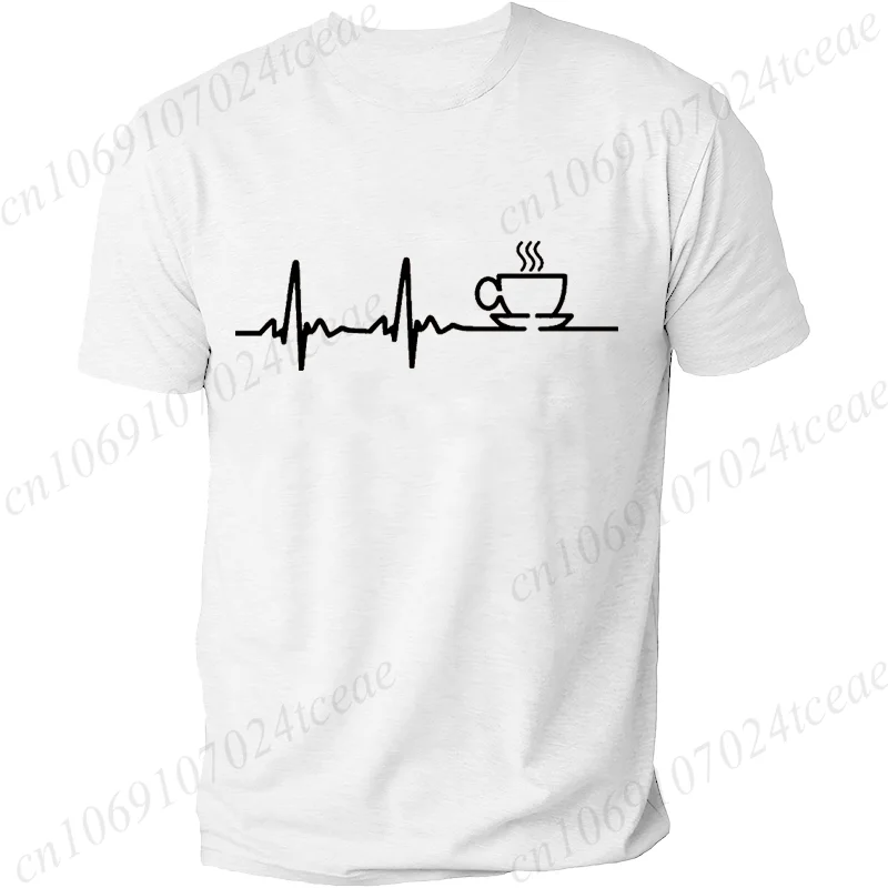 COFFEE ECG EKG MENS T-SHIRT LOVER GREAT FUNNY GIFT IDEA PRESENT CAFFEINE MEME Summer Men's Tee Top Men's Street Casual Clothing #1