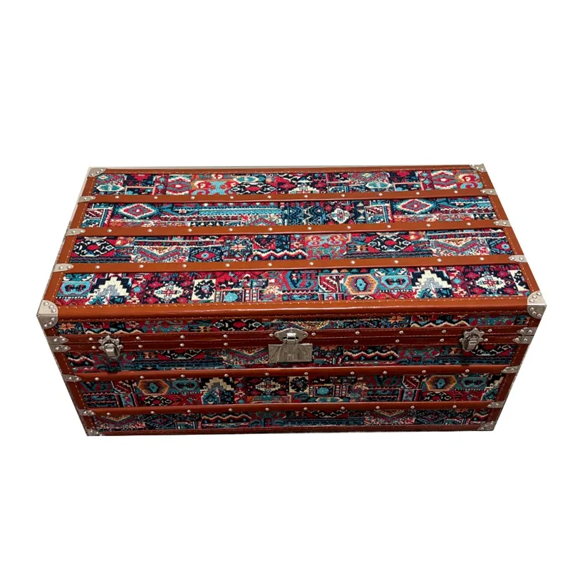 Old flower hard box retro suitcase living room window decoration tower case suitcase