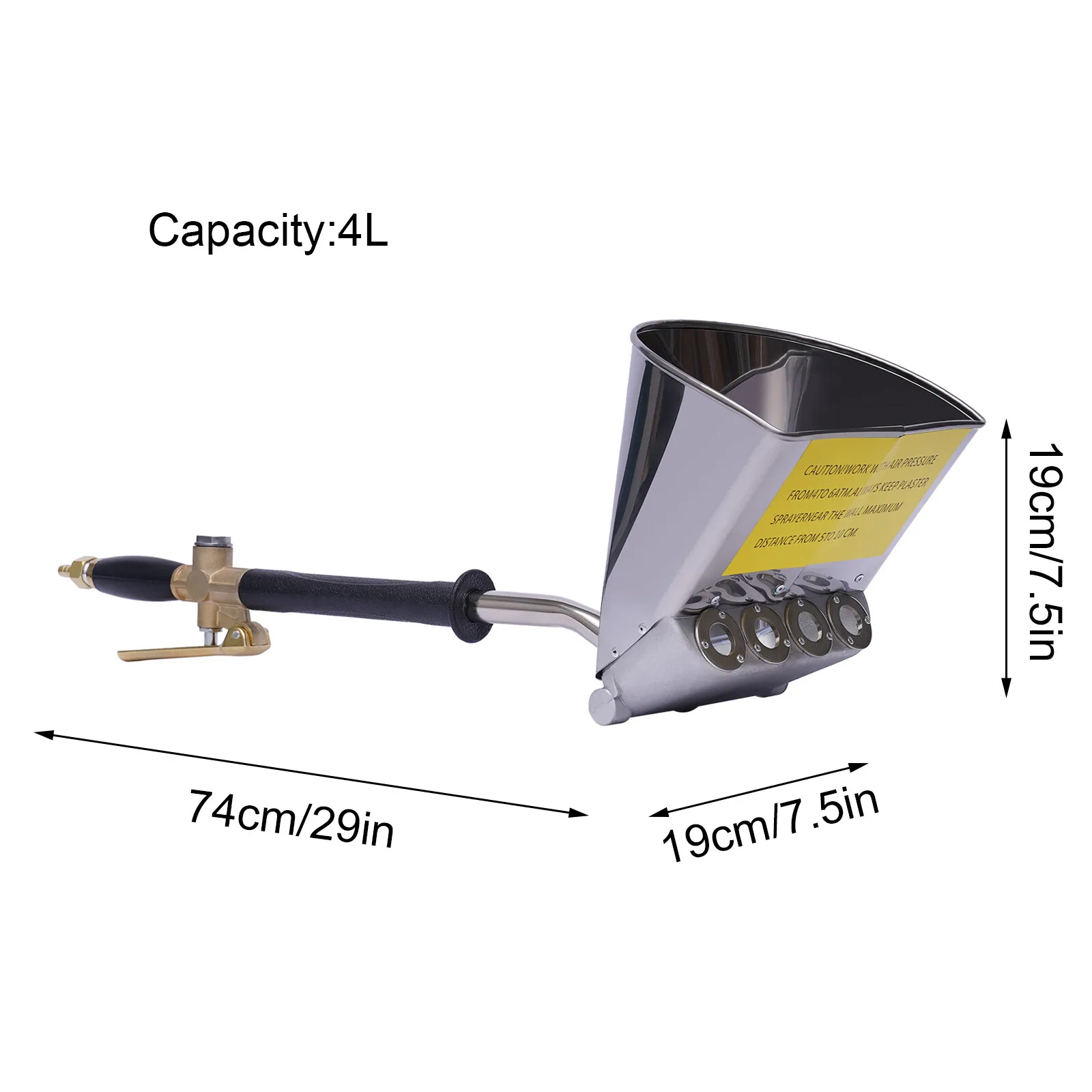 للجدار هاون رذاذ 4-جيت هوبر بندقية أداة الطلاء الجص البخاخ الاسمنت الجص