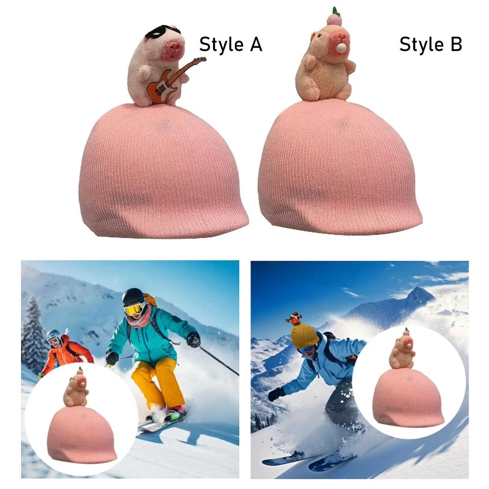 

Чехол для лыжного шлема Capybara, декоративный теплый розовый чехол для шлема для сноуборда для однобортного езды на велосипеде, забавные поездки, активный отдых на свежем воздухе