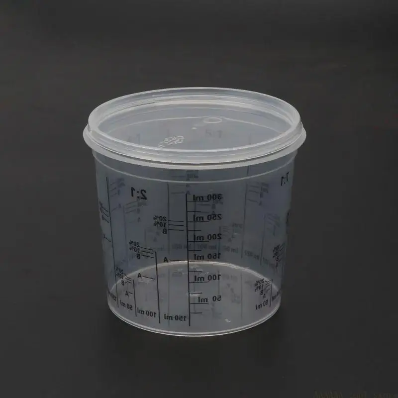 A2BE Disposable Clear Graduated Plastic Mixing Cups For Paint Uv Resin Epoxy 400ml Measuring Ratios Laboratory Measuring Cup