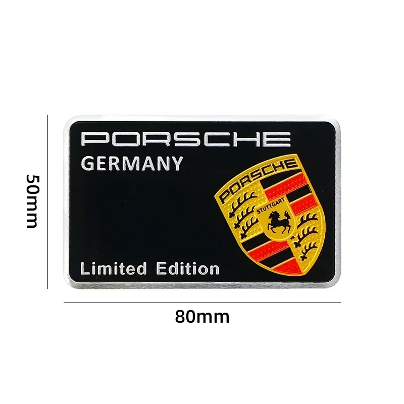 Autocollant d'insigne de voiture en aluminium 3D, décoration de coffre de carrosserie, accessoires de modification de décalcomanie, broderie pour Porsche Macan, Panamera, enne Cayman, 911