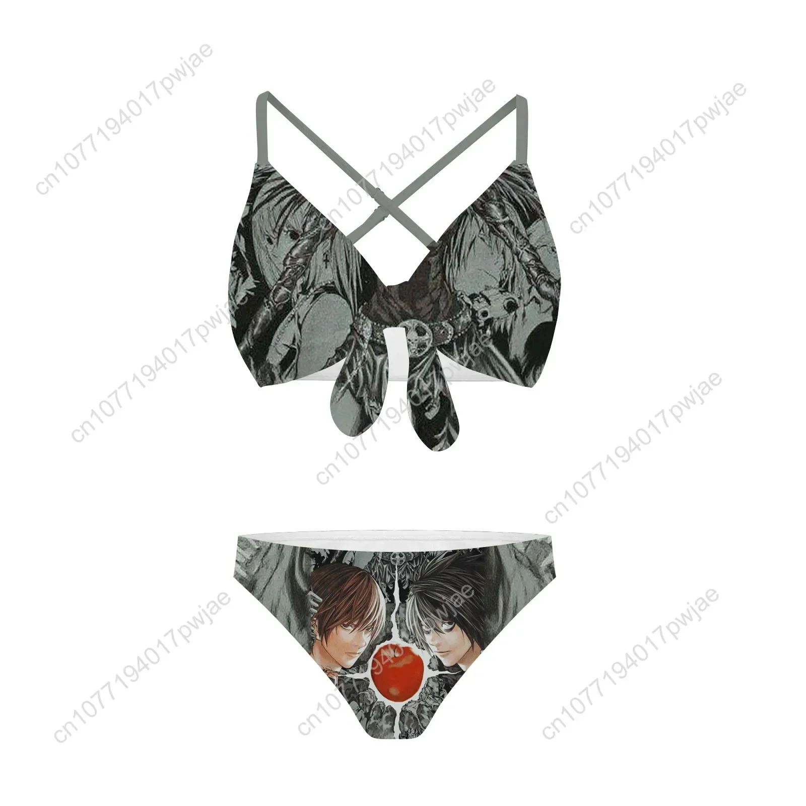 Japan Anime DEATH NOTE Bathing Suits Cross Strap Suspenders Swimsuits Womens Bikini Pool Beach Swimwear Customized Beachwear