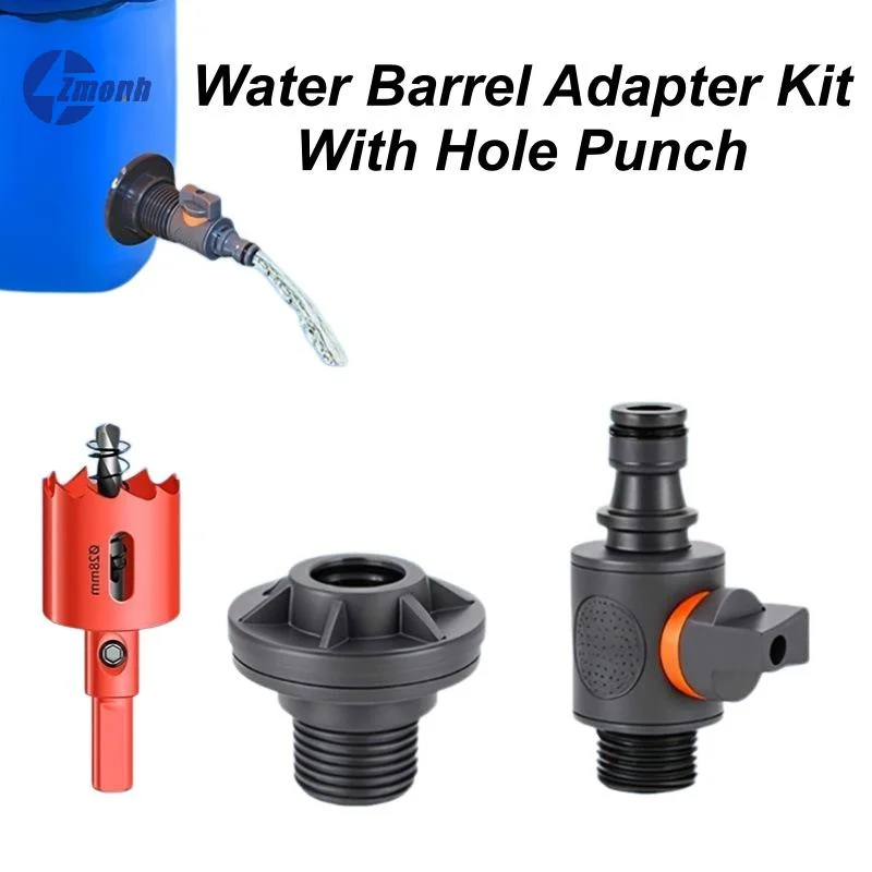 1Set Water Tank Garden Irrigation Connections Tools PVC Water Tank Connector With 1/2 3/4 Quick Connect Straight-through Valve
