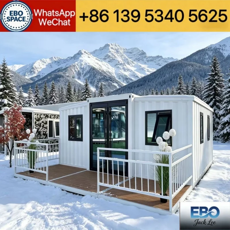 Fast assembly 30ft modular foldable prefab container villa outdoor living cabin waterproof design with kitchen bathroom setup