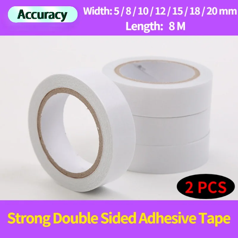 8M White Super Strong Double Sided Adhesive Tapes Paper Strong Ultra-thin High-adhesive Cotton Double-sided Tape for Home Office