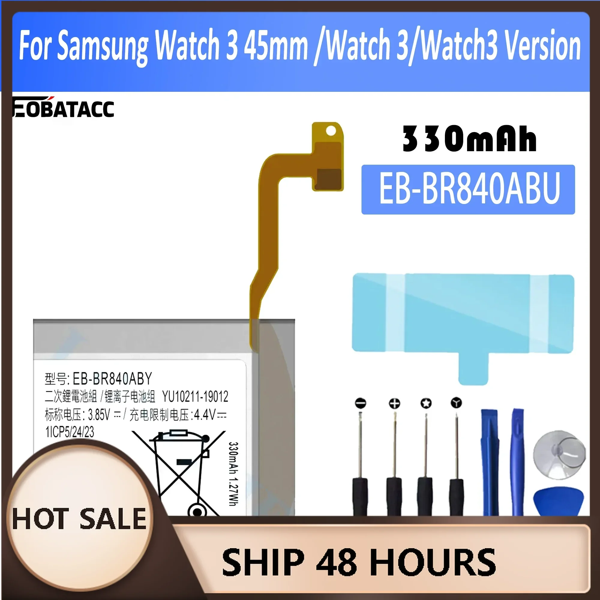 EOTABACC New 100% High Quality EB-BR840ABY Battery For For Samsung Galaxy Watch 3 45MM SM-R840 R845 SM-R845F Smart Watch Bateria