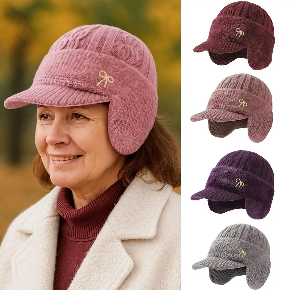 moda-mae-de-meia-idade-chapeu-a-prova-de-vento-bowknot-malha-pico-chapeu-engrossado-manter-quente-bombardeiro-chapeu-inverno