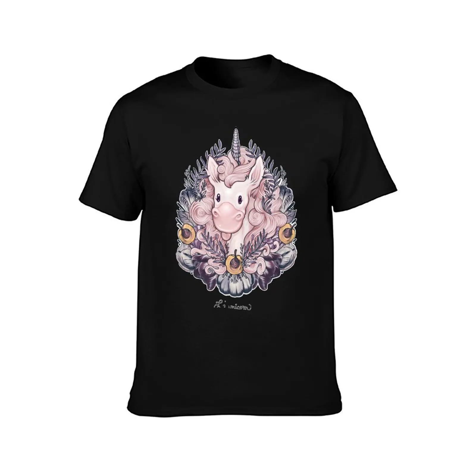 A Majestic Apricot Unicorn T-Shirt Summer Casual Cotton Tee Oversized Streetwear Tops Vintage Graphic Print Unisex Men Women