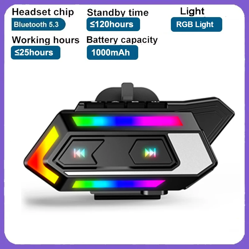 

C10 Мотоциклетный шлем Bluetooth-гарнитура BT5.4 Громкая связь Беспроводное шумоподавление Водонепроницаемые наушники с RGB подсветкой