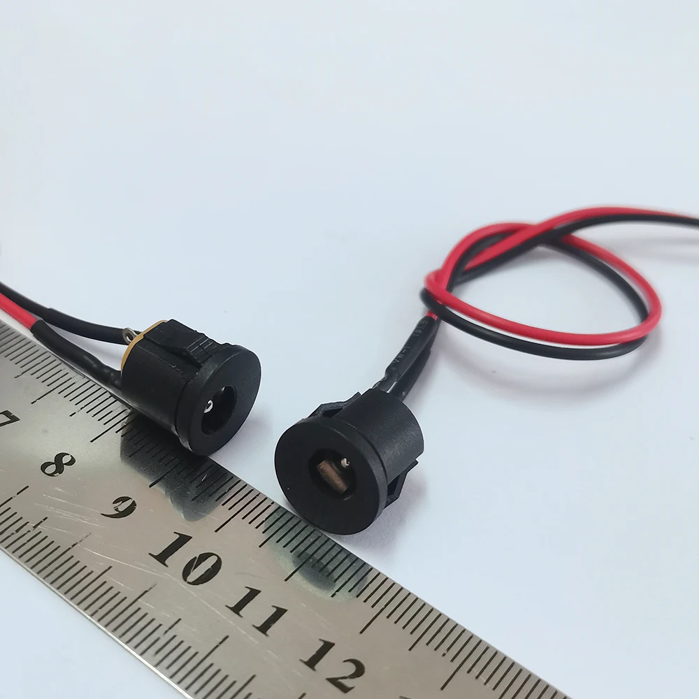 2 Stück 5,5 x 2,1 mm 5,5 x 2,5 mm Praktische Schnappverbindung Runde DC-Strombuchse Buchse für Panelmontage 5,5*2,1 5,5*2,5 mm – Detail 7