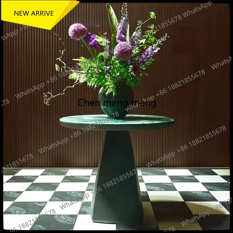 

DD182 Light luxury solid wood round, dining table marble, retro modern simple small round table