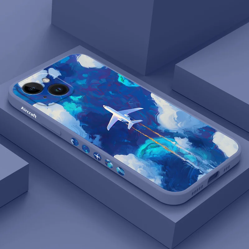 Funda de teléfono aeroplano Sky, carcasa de silicona para iPhone 16, 15, 14, 13, 12, 11, X, XR, XS, 8, 7, 6, 6S Plus, Pro Max, Mini