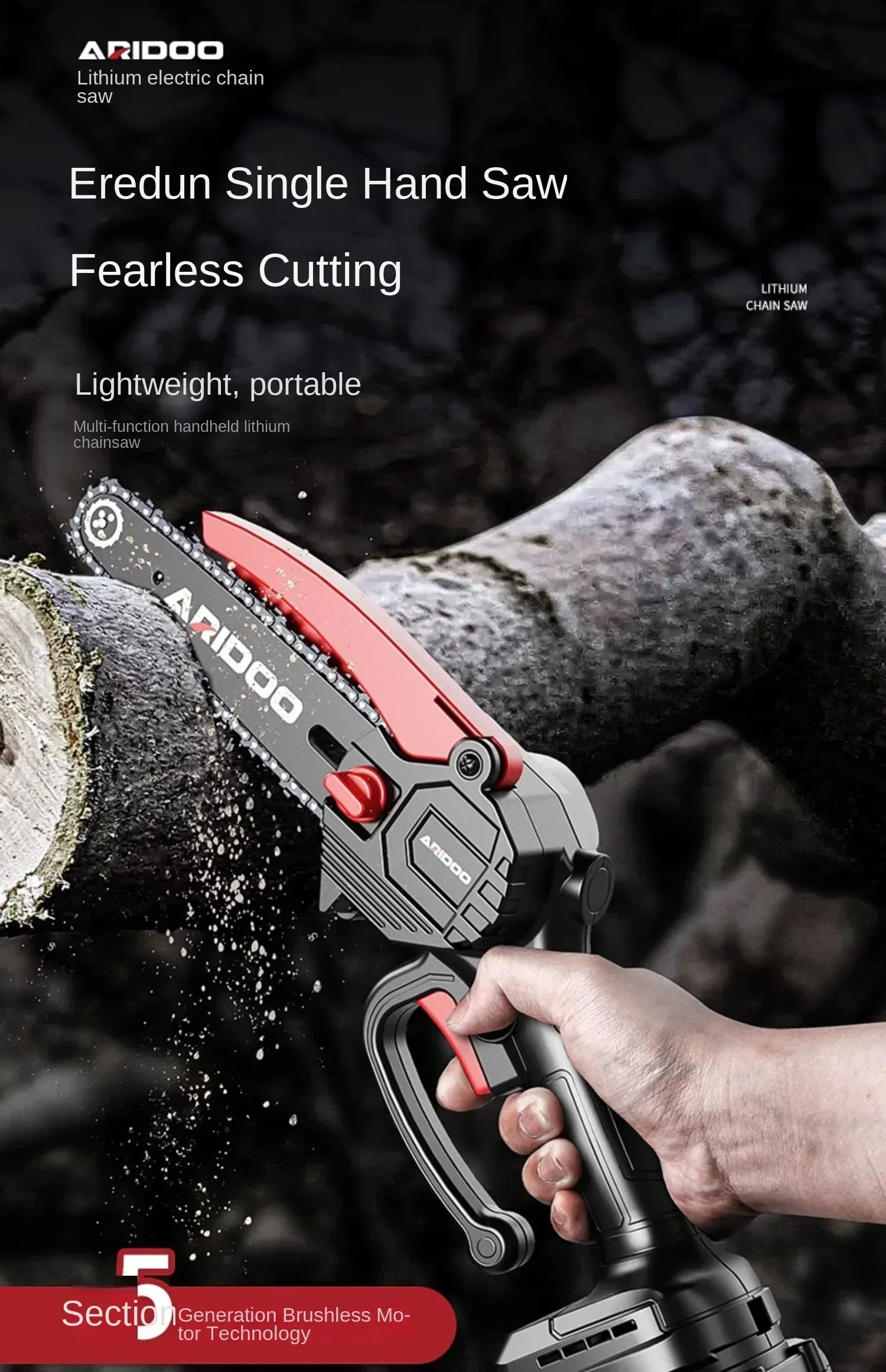 German-made Handheld Electric Saw - Portable and Rechargeable Chainsaw for Household and Outdoor Use