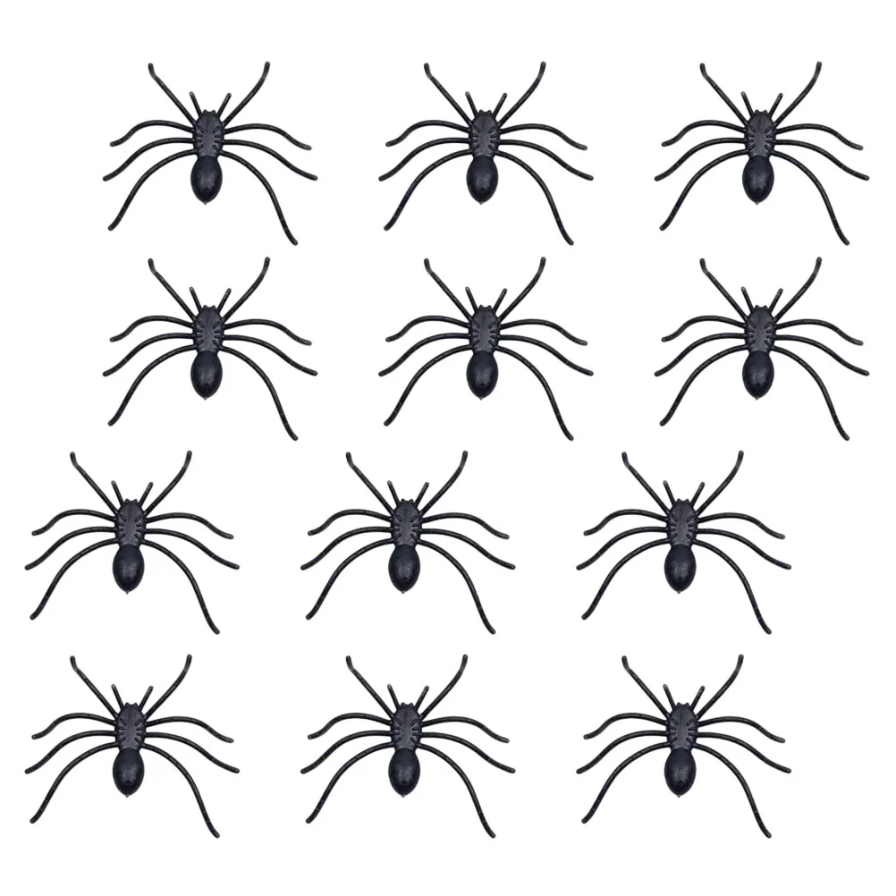 แมงมุมพลาสติกสีดําฮาโลวีน Decors Soft Spider ของเล่น Prank Joke น่ากลัว Bugs Party Table Decor กันน้ําปลอดภัยวัสดุสยองขวัญ