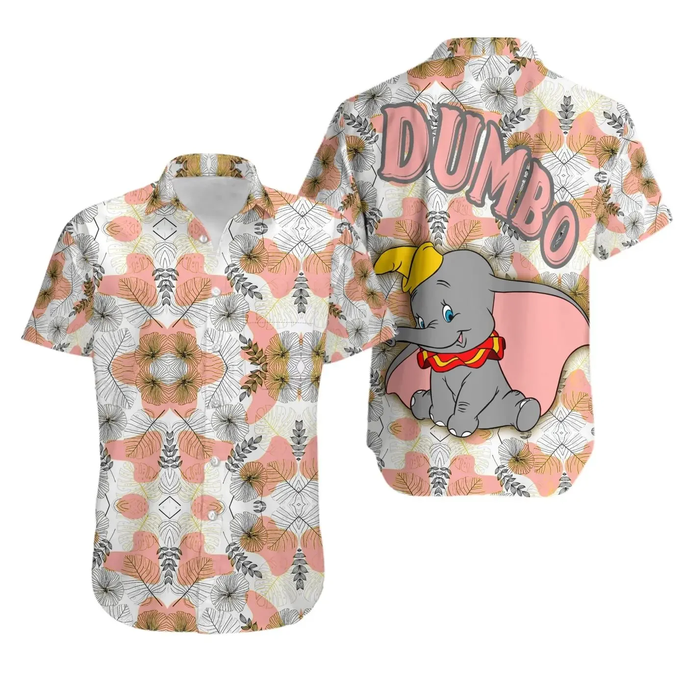 

Disney Dumbo Hawaiian Shirt Men Women Short Sleeve Button Up Shirt Summer Vacation Beach Shirt Fashion Disney Hawaiian Shirt