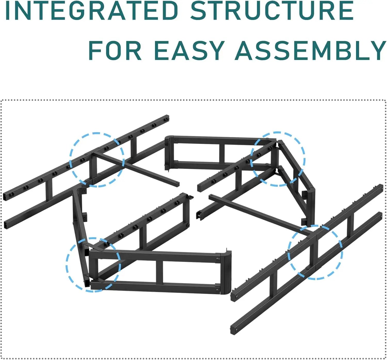5 In High Heavy Duty Full Size Bed Frame No Box Spring Needed, Low Metal Bed Frame Full, Sturdy Steel Support Mattress