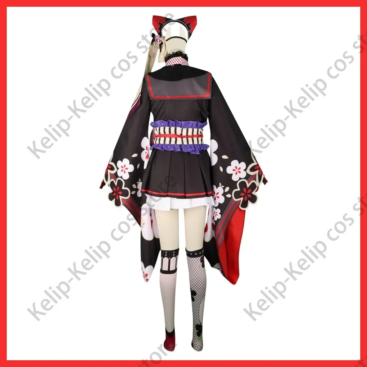CosplayAnime Game Blue Archive Kosaka Wakamo Cosplay Costume Wig Japanese Kimono Lolita Dress Mask Woman Sexy Lovely Halloween S
