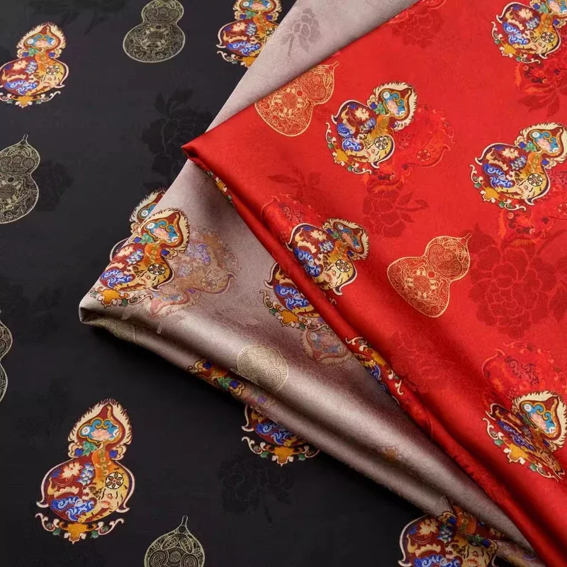 중국 팔바오보 풀루 조롱박 향기 클라우드 원사 꽃 Rauco 자카드 원단, DIY 코트, 치파오 원단, 신제품