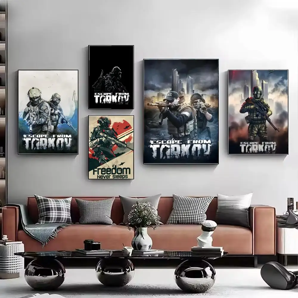 Vedio Game E-Escape from Tarkov Poster HD Wall Art Aesthetic Home Decor for Living Room Bedroom Café Office Stylish Gift