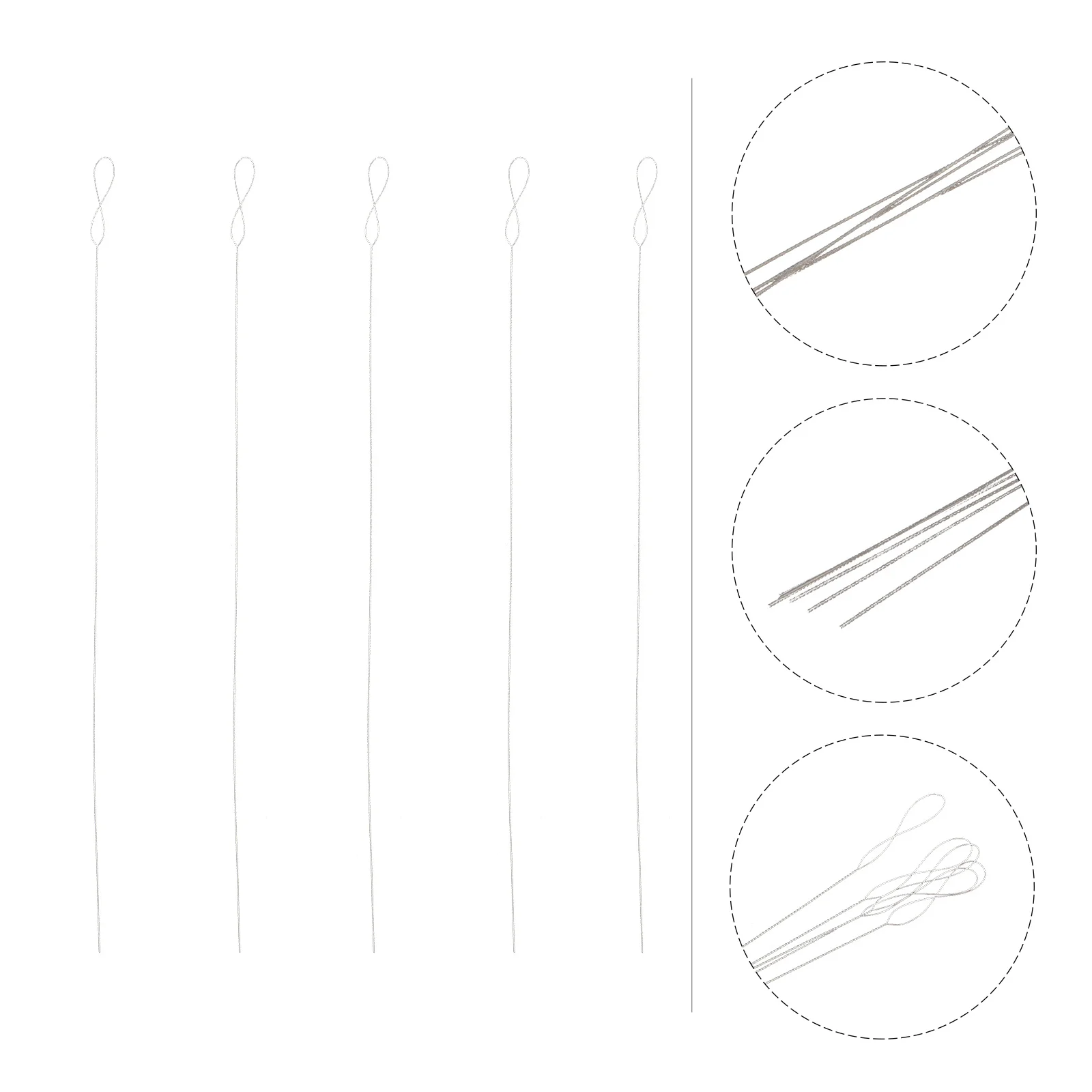 5Pcs Beading Needles Highly Polished Long Straight Needles for DIY Beading Projects Portable Craft Making Tool Bead Thread