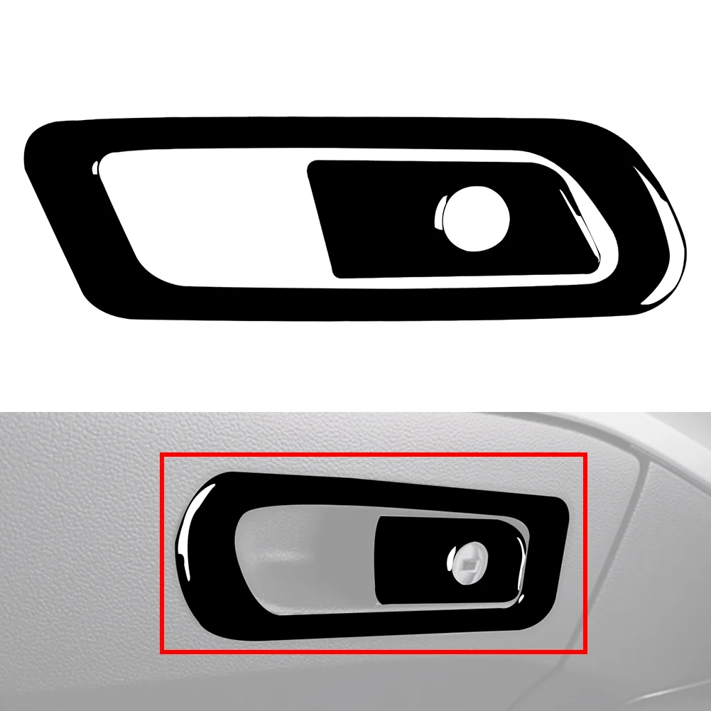 Copilot Glove Box Panel Switch Sticker Cover Handle Trim RHD For Audi A4 B9 2017-2023 ABS Piano Black