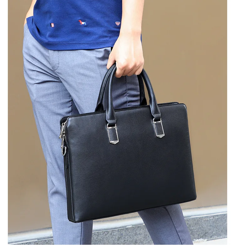 

Leather Men's Handbag Business Cowhide Briefcase Men's Bag Leather Bag Shoulder Bag