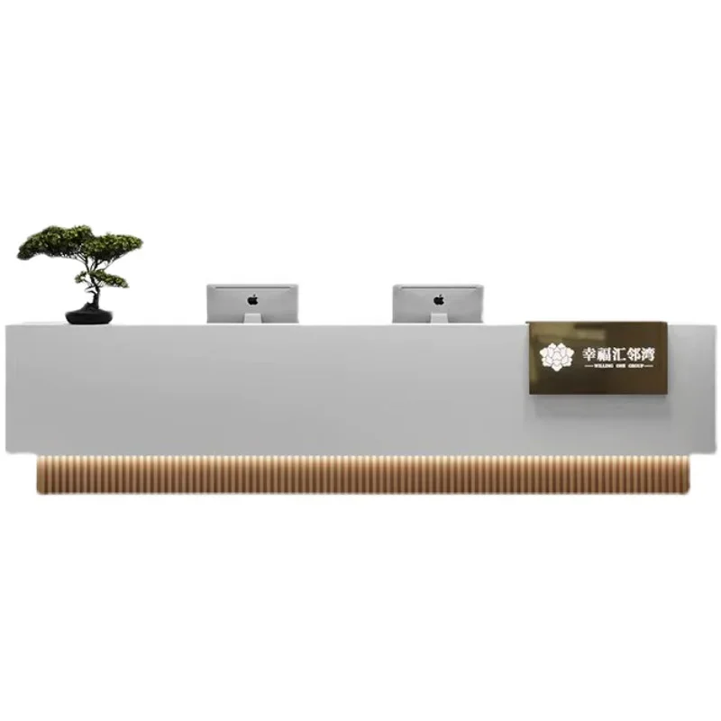 White Counter Reception Desk Study Hospital Closet Reception Desk Church Pulpit Escritorios De Oficina Office Furniture WJ15XP