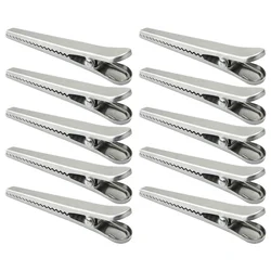 10 Pcs Stainless Steel Alligator Clip Bag Clamps Food Storage Metal Clips Double Team Sealing Kitchen Potato Chips