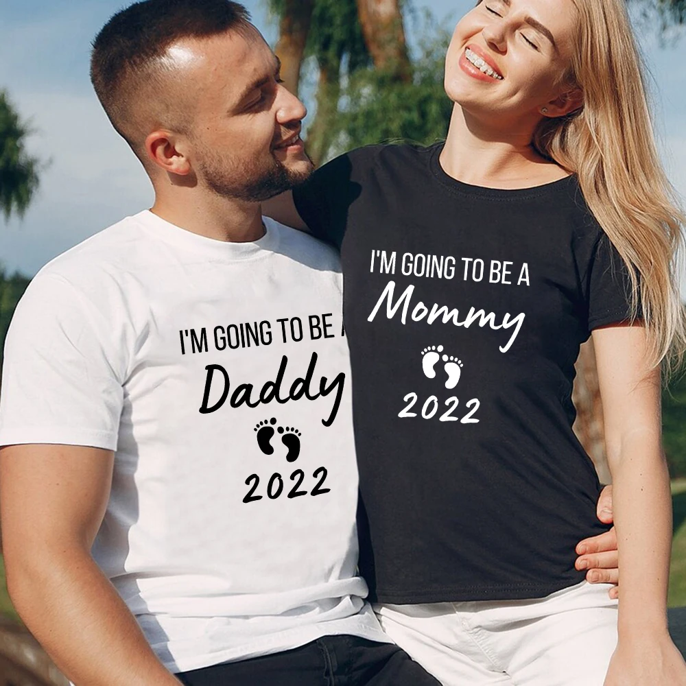 Grandfather Grandmother Uncle Aunt Family Tops Tee Gift To Be Daddy Mommy 2022 Couple Clothes Pregnancy Announcement T Shirts