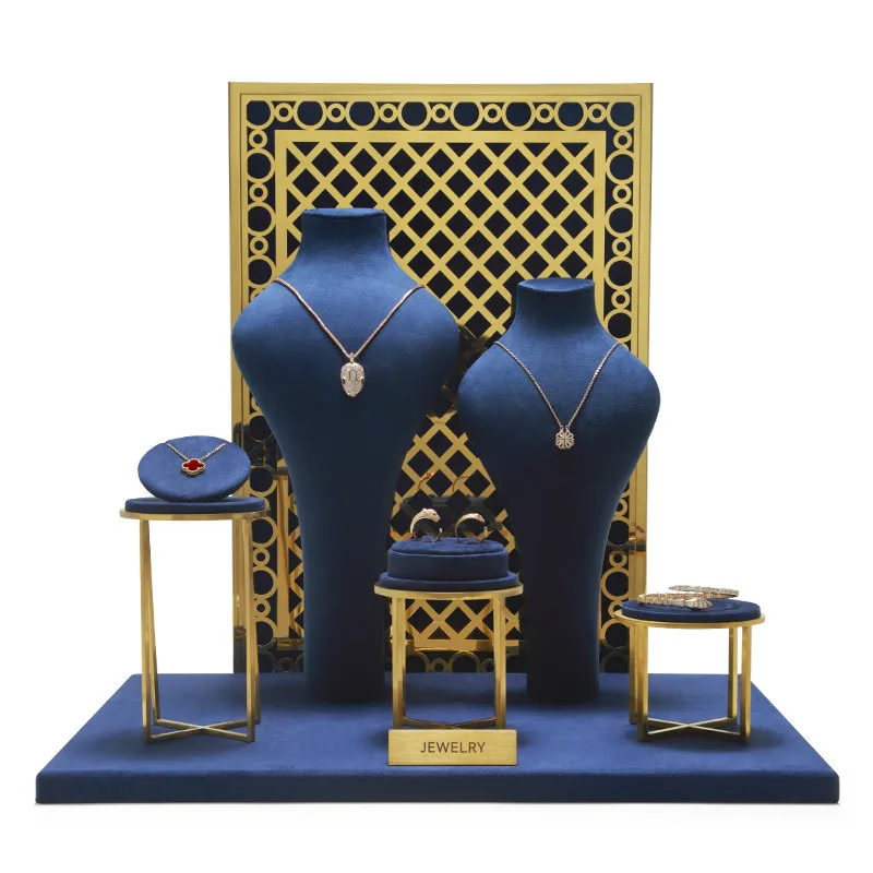 New Premium Jewelry Window Display Props, Ring Necklace Earring Showcase Stands Jewelry Display Racks For Shop Window Decoration