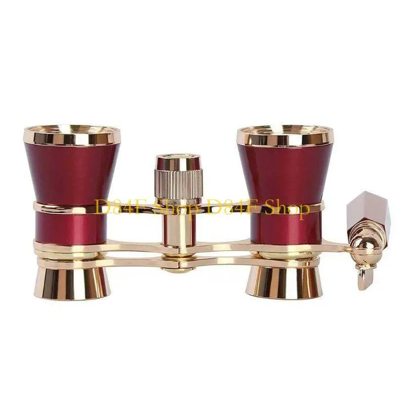 D84F Mini Protable Vintage Glasses Binocular with Handle Fashion Women Elegant Multipurpose Theater Horse