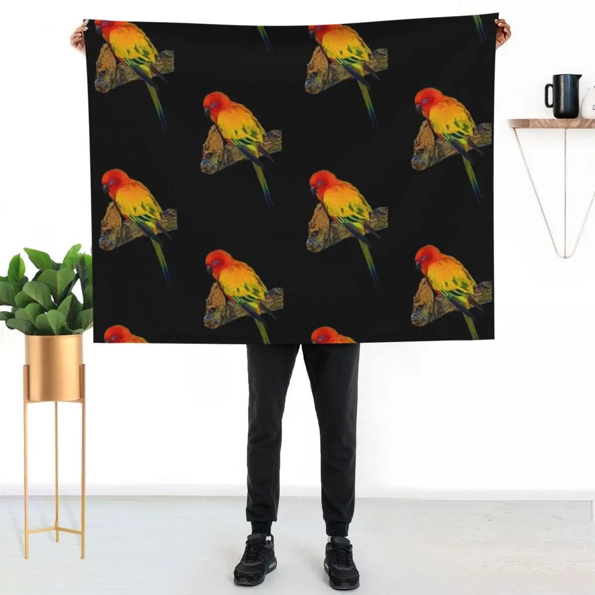 Sleepy Sun Conure Throw Blanket couch cozy soft plush fuzzy picnic outdoor blanket